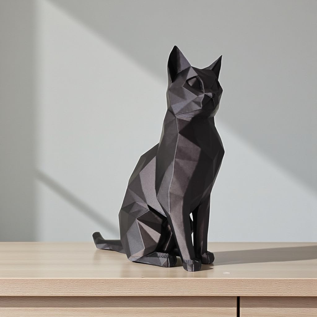 Geometric Cat Sculpture
