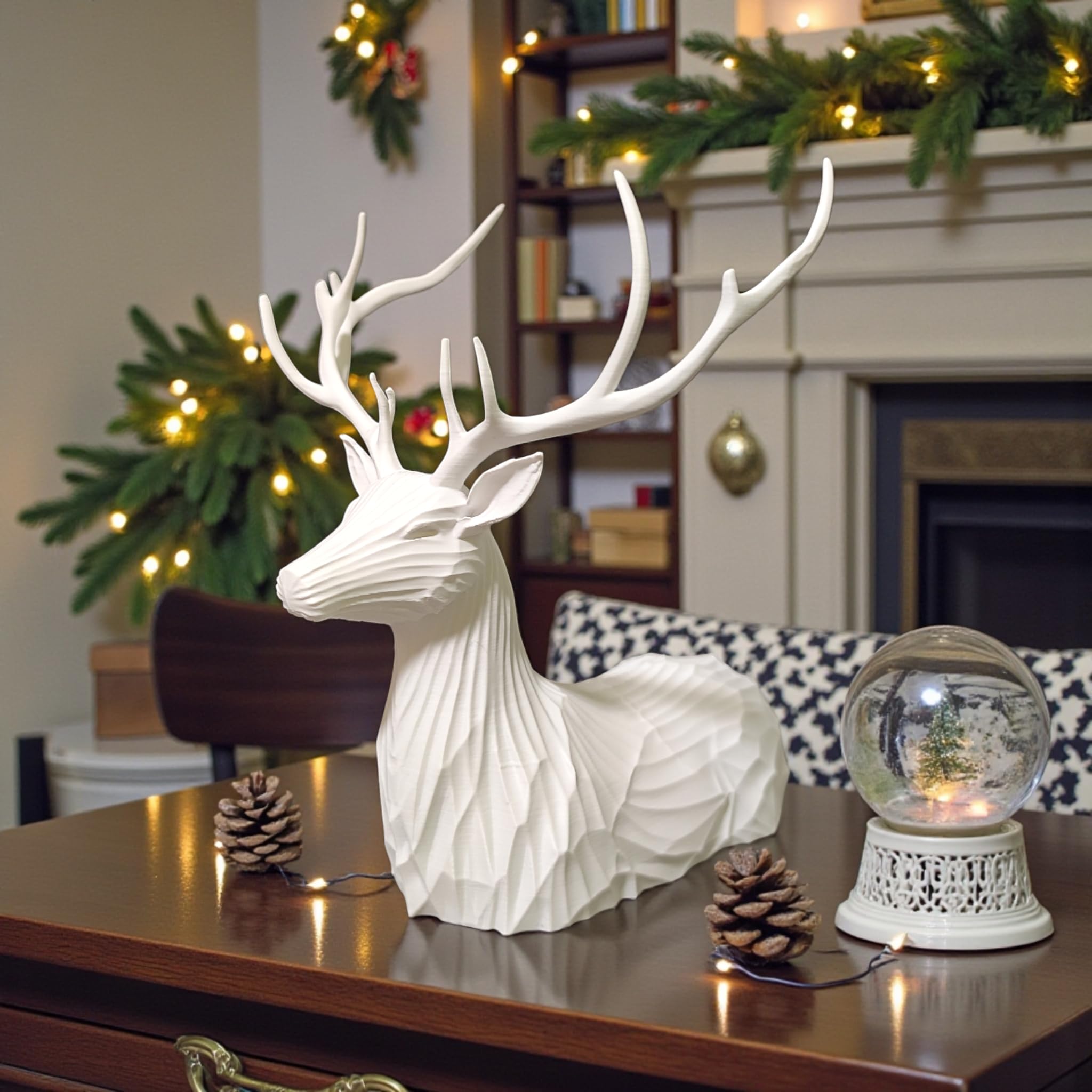 Geometric Stag Sculpture