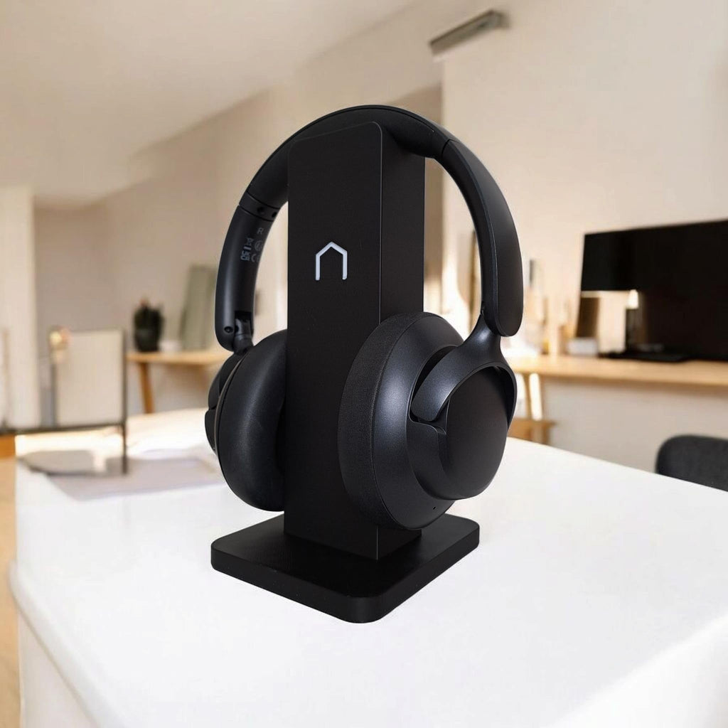 Ergonomic Desktop Headphone Stand with Curved Support