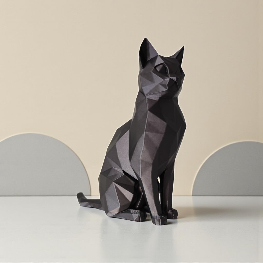 Geometric Cat Sculpture