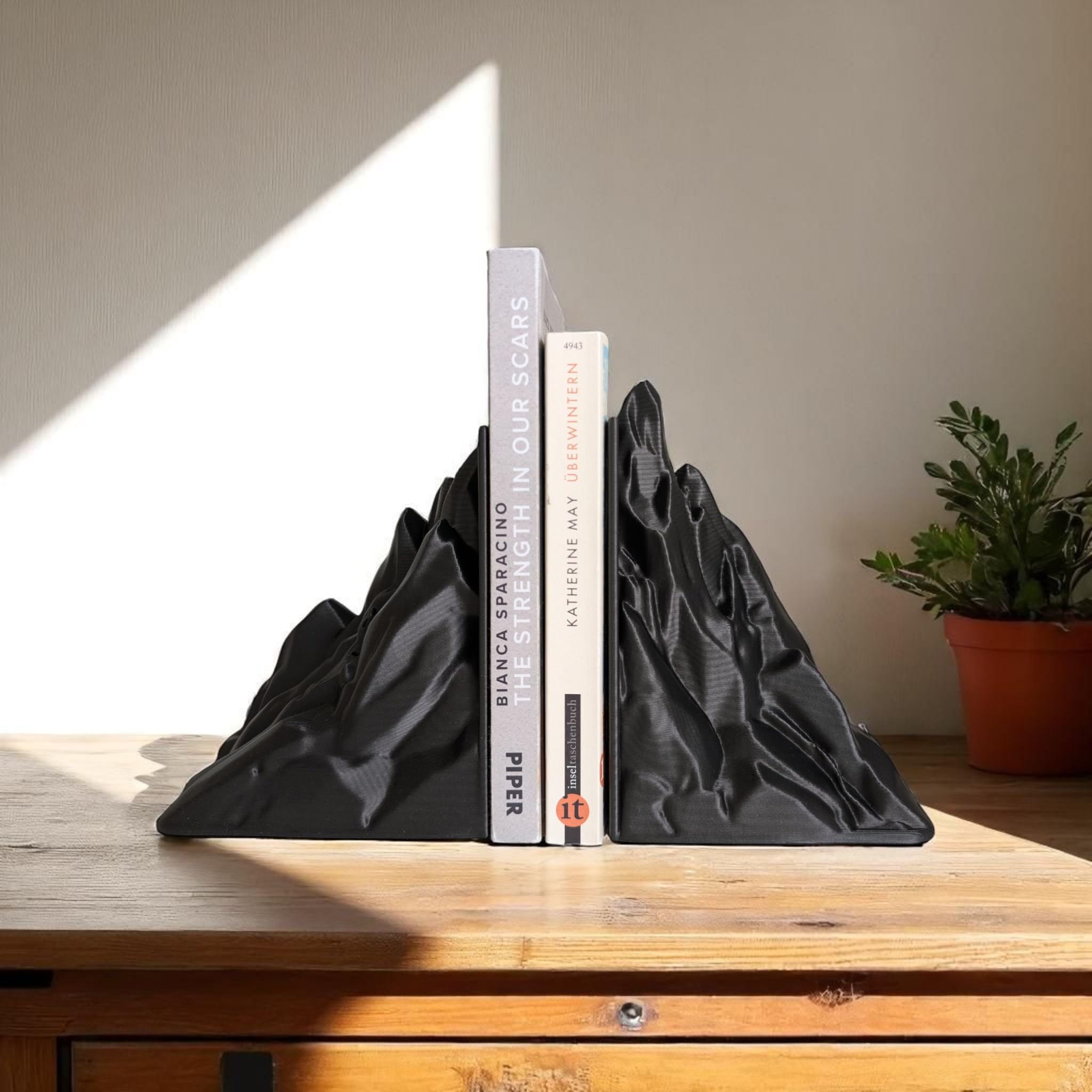Mountain-Shaped Bookend Supports