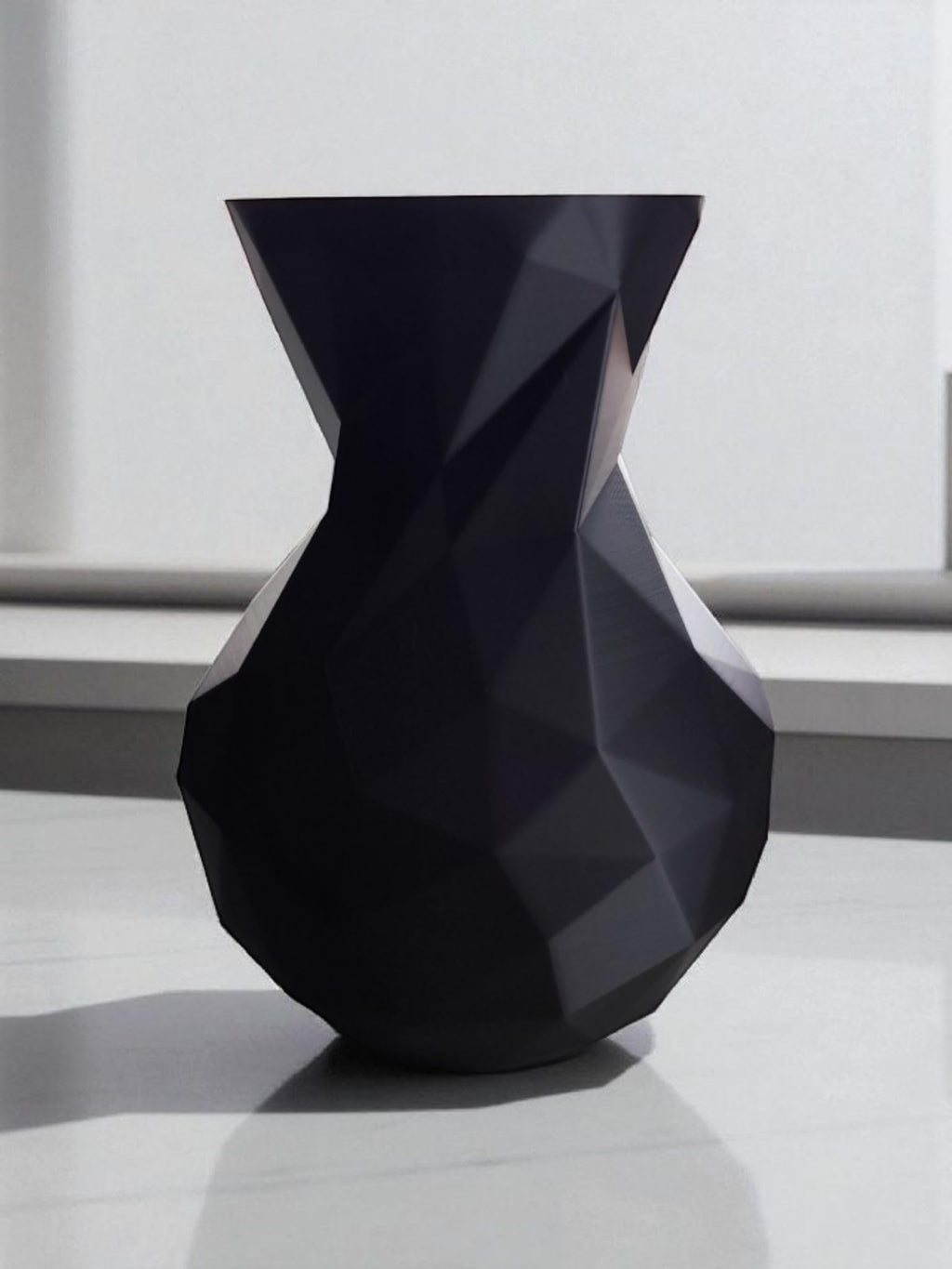 Black Low Poly Geometric Vase