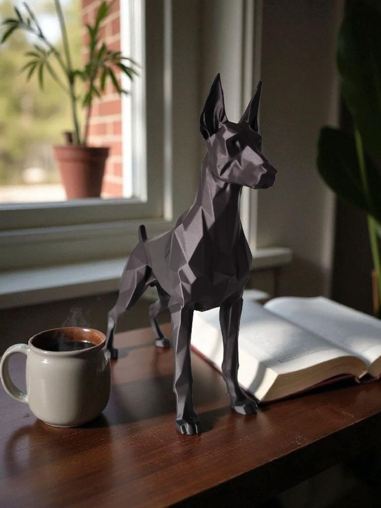 Doberman Dog Sculpture Showpiece