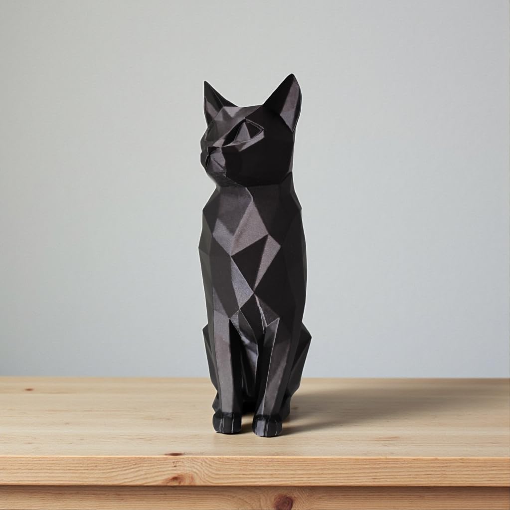 Geometric Cat Sculpture