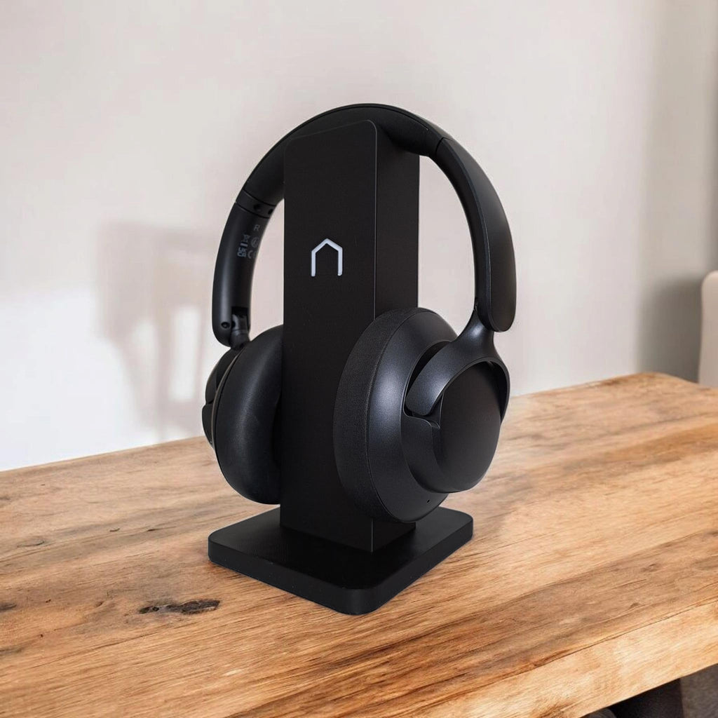 Ergonomic Desktop Headphone Stand with Curved Support