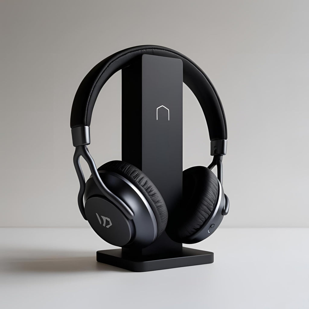 Ergonomic Desktop Headphone Stand with Curved Support