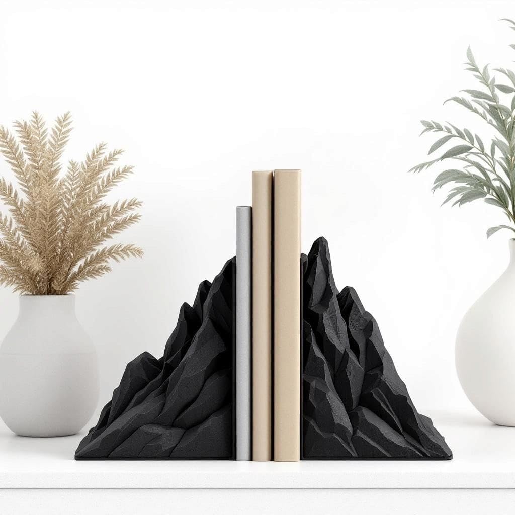 Mountain-Shaped Bookend Supports