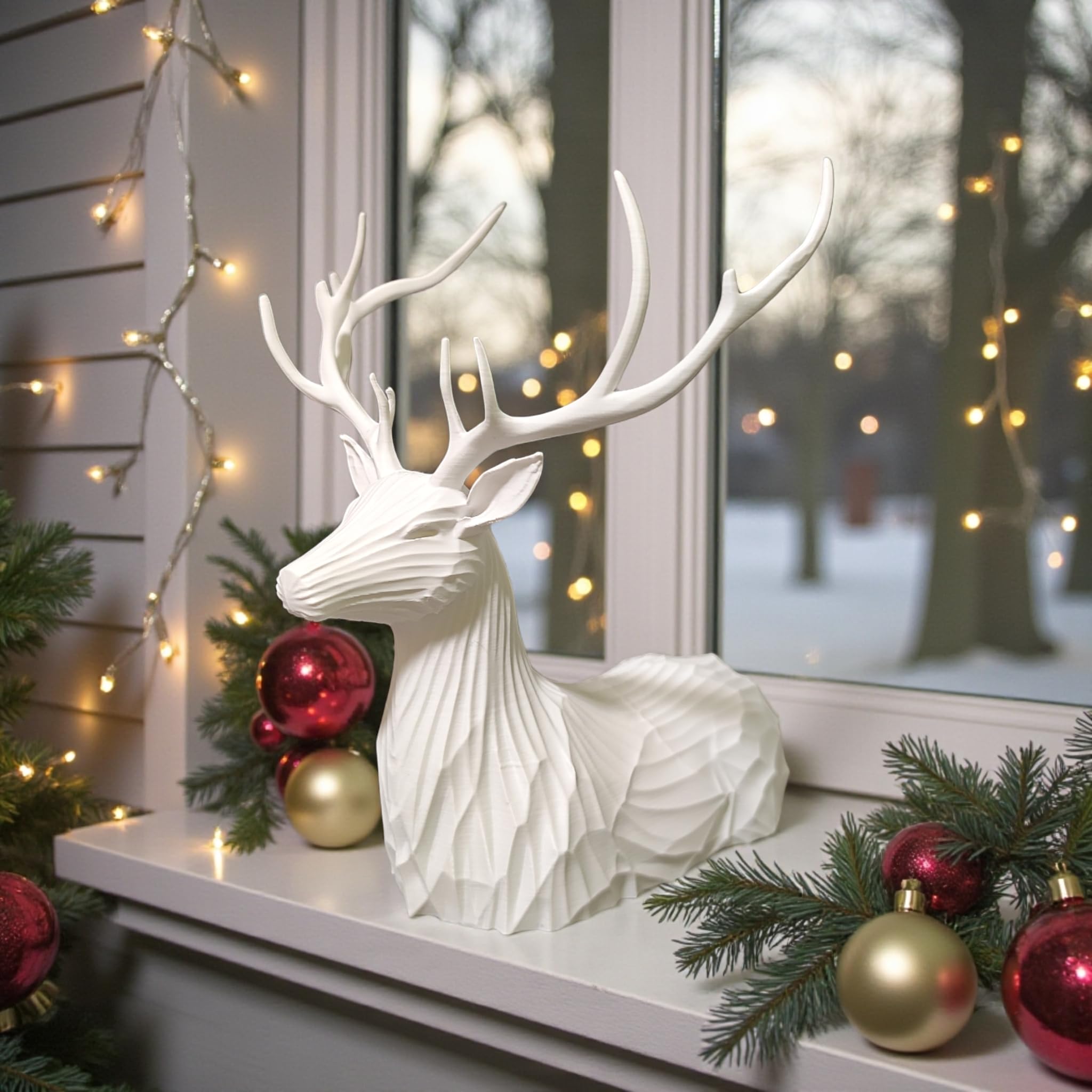 Geometric Stag Sculpture