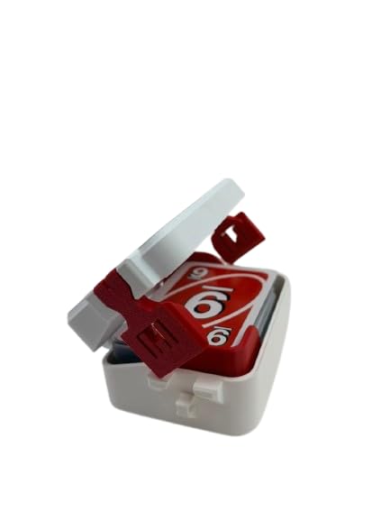 Storage Box for Playing Cards compatible with UNO, Card Organizer Case with Red Card Holder Stand