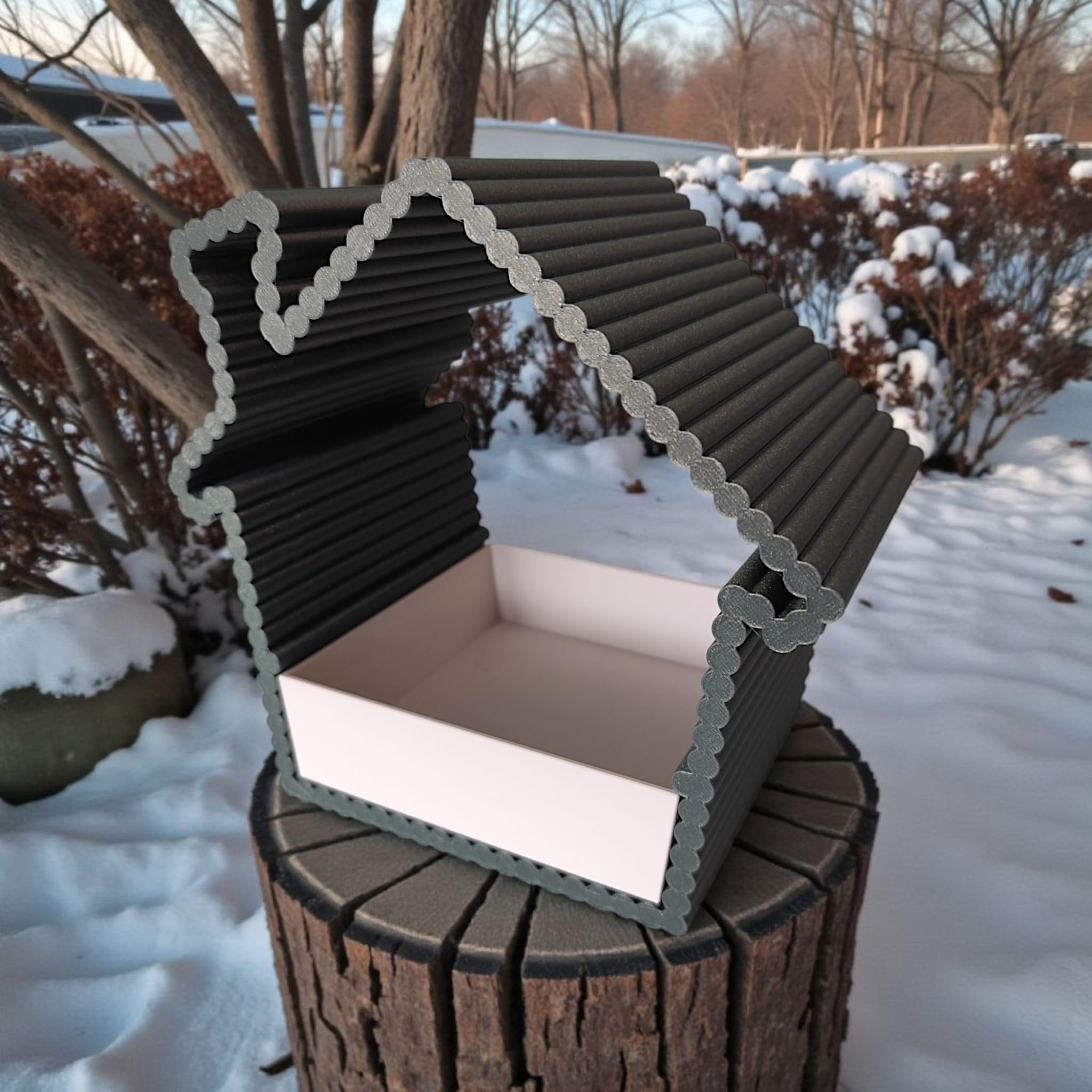 Modern House-Style Bird Feeder with Textured Weather-Resistant Body